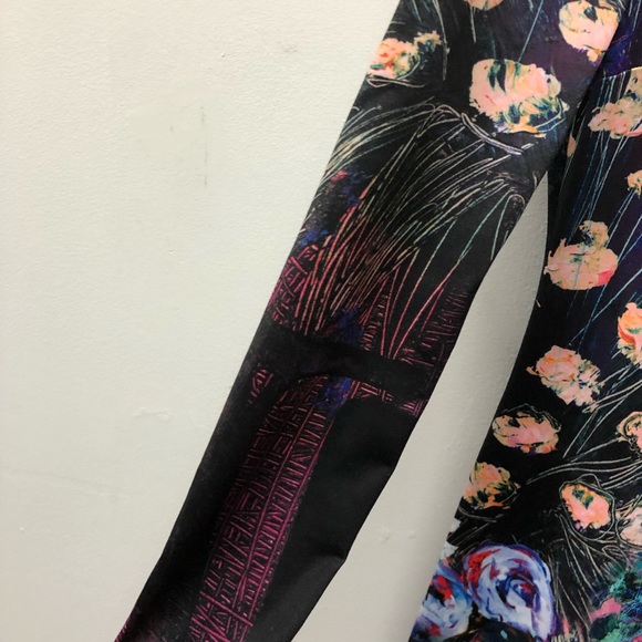 Clover Canyon Abstract Peacock Print Long Sleeve Mini Dress Size S - Picture 5 of 11